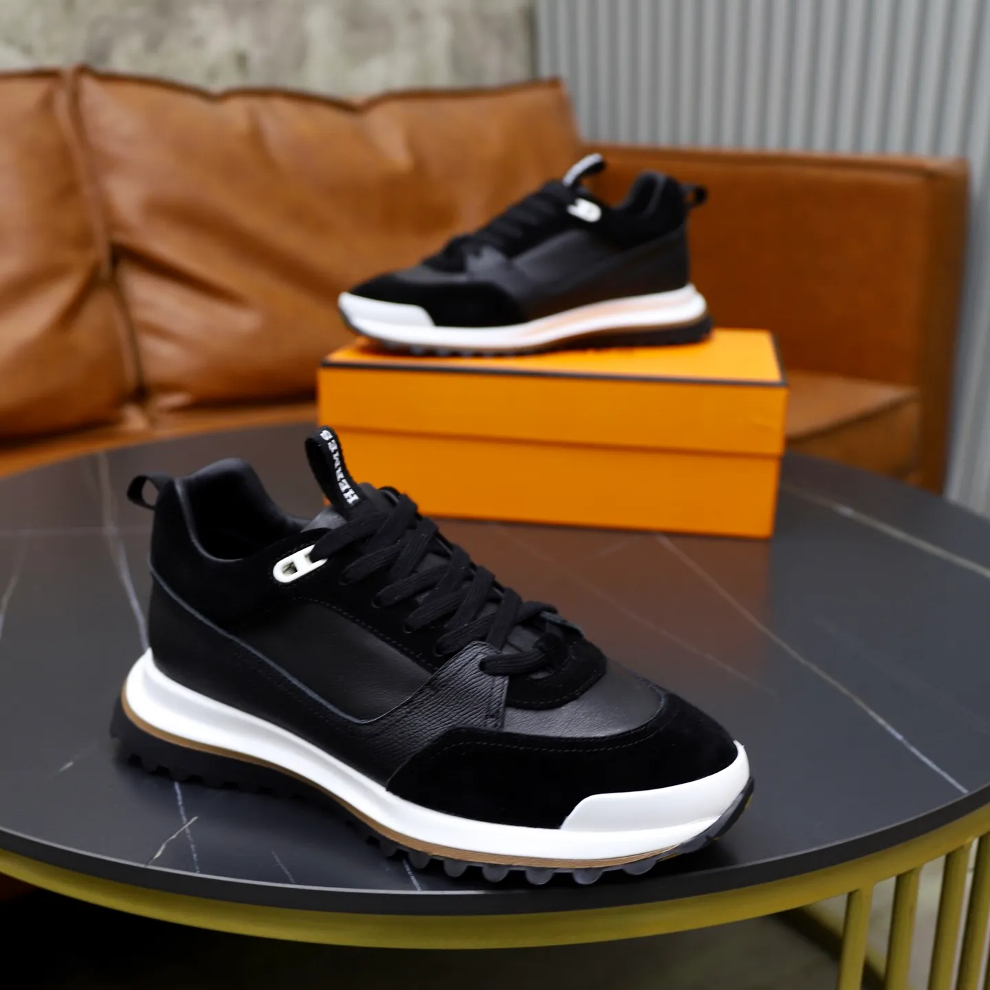 Men's shoes: 462💰🎬【Hermès】Official website synchronization Counter quality French Paris catwalk style Simple and classic Imported original fabric Original outsole Size (size): 38-44